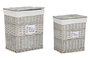 DKD Home Decor Set de 2 Cestas para la Ropa de Mimbre y Algodón Natural