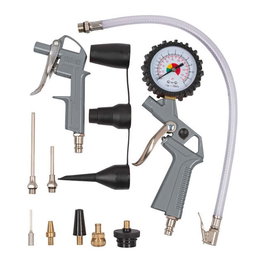 Powerplus Pistola de hinchado neumático con 13 piezas, inflador de aire hasta 8 bar