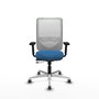 PIQUERAS Y CRESPO Silla de oficina Zulema con mecanismo Sincro/Traslack, Azul claro y Blanco