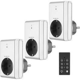 Rev Conjunto de enchufes controlados por radio plata 3+1 3x1000W