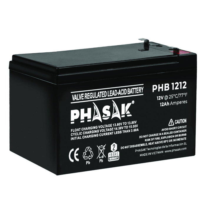 Phasak PHB 1212 Batería 12V 12Ah