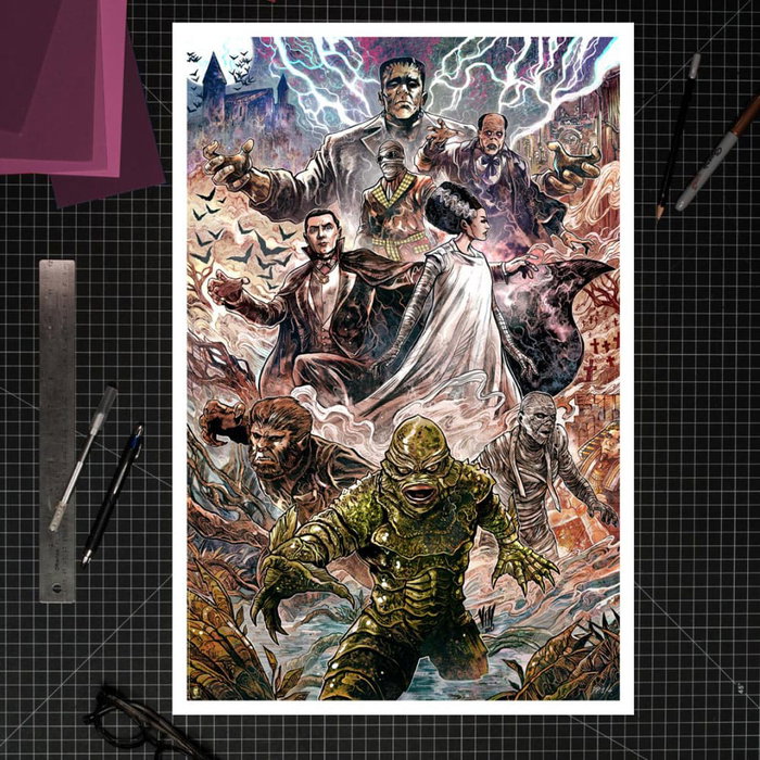 Universal Monsters Litografia Universal Monsters by Vincenzo Riccardi 61 x 41 cm - sin marco
