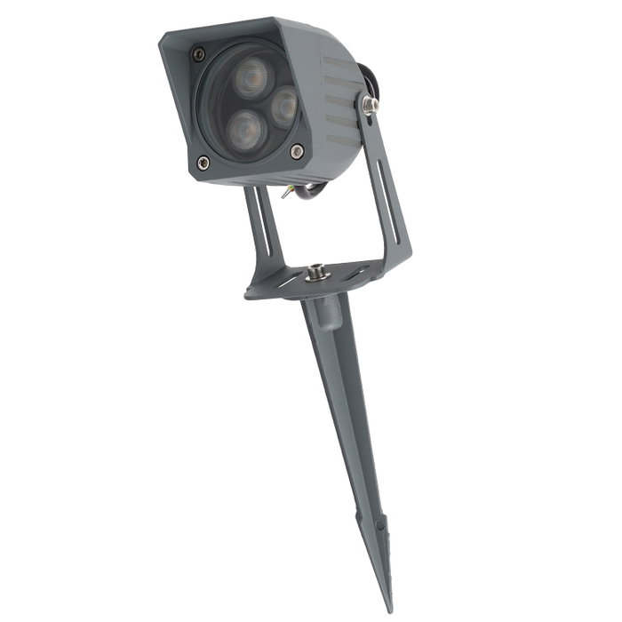 Foco LED con Pincho Jardín 3W IP65 2700K Gris