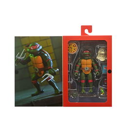 NECA Ultimate Raphael VHS Scale Action Figure 18 cm - Figura Colección Teenage Mutant Ninja Turtles con Sais, Pizza y Accesorios, Edición Limitada Pizza Club