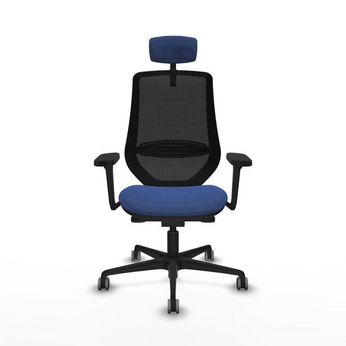 PIQUERAS Y CRESPO Silla de oficina Mardos con mecanismo Sincro/Traslack, Azul marino y Negro