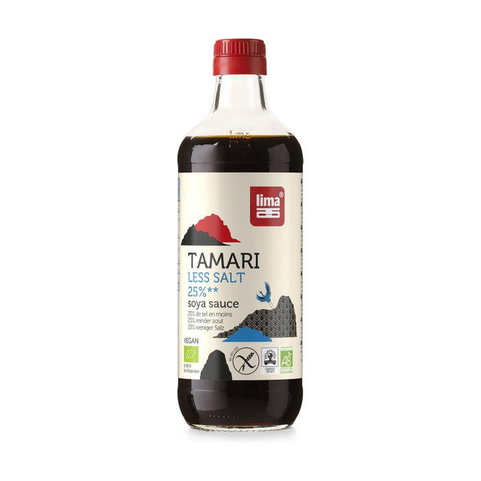Lima Tamari 25% Menos Sal S/G 500ml - Salsa de Soja Biológica, Sabor Fuerte Lima Tamari 25% Menos Sal S/G 500ml - Salsa de Soja Biológica, Sabor Fuerte