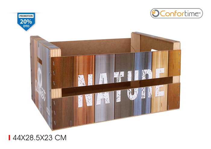 Confortime Caja Wood Brillo 44 cm x 28.5 cm x 23 cm Natur (3 Unidades) Confortime Caja Wood Brillo 44 cm x 28.5 cm x 23 cm Natur (3 Unidades)