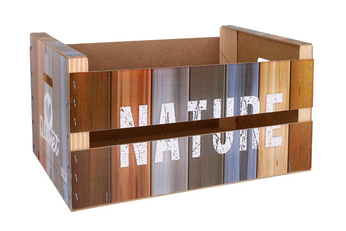 Confortime Caja Wood Brillo 44 cm x 28.5 cm x 23 cm Natur (3 Unidades)