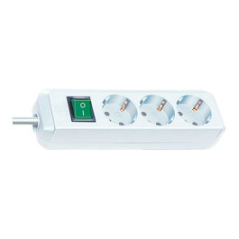 Brennenstuhl ECO-Line 3 salidas AC con cable de 3 m Blanco