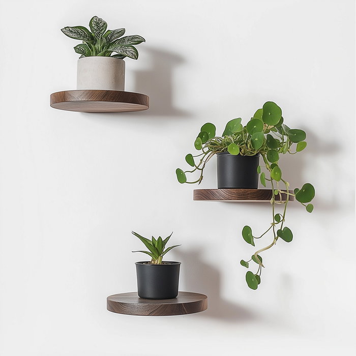 Hanah Home Raf283 Estantes de Pared Decorativos de Madera Maciza (3 Piezas) Hanah Home Raf283 Estantes de Pared Decorativos de Madera Maciza (3 Piezas)