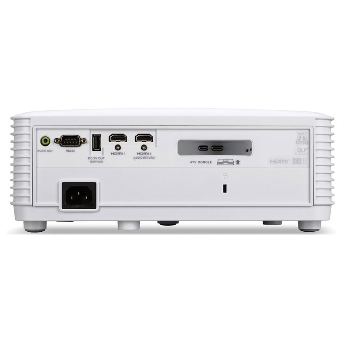 Acer HL6810ATV Proyector Láser 4K UHD 4000 Lúmenes ANSI, Resolución 3840x2160, Relación 16:9, DLP, 50000:1 Contraste, Wi-Fi, Altavoz 10W, Blanco