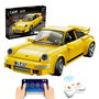 Deqube Coche Radiocontrol Ruf App + Rc 222 Pzas Licencia RUF Amarillo Control Bluetooth y Mando 2.4GHZ
