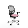 PIQUERAS Y CRESPO Silla de oficina Jorquera, Tela Rosa y Malla Gris