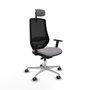 PIQUERAS Y CRESPO Silla de oficina Mardos con mecanismo Sincro/Traslack, Gris y Negro