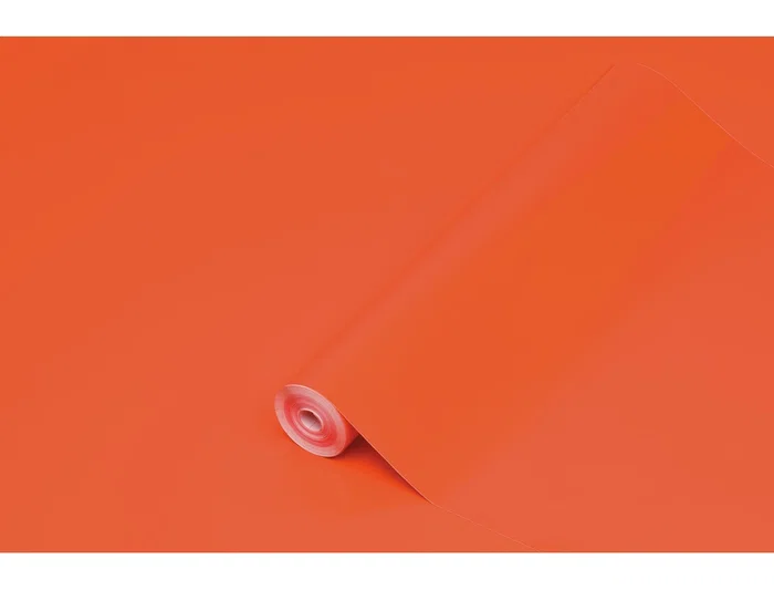 D-c-fix Rollo Adhesivo Decorativo Naranja, Papel Plastificado Autoadhesivo 45 cm x 15 m para Manualidades, Bricolaje y Decoración de Muebles