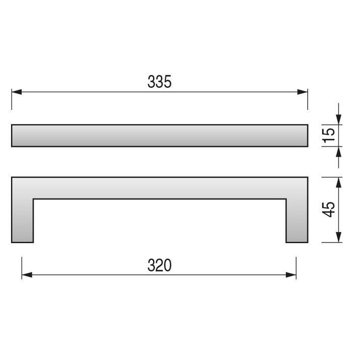 DIDHEYA Tirador Acero Inox Oregon Largo 335mm Set 5 Unidades