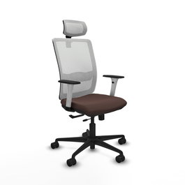 PIQUERAS Y CRESPO Silla de oficina Haches con mecanismo Sincro/Traslack Marrón y Blanco