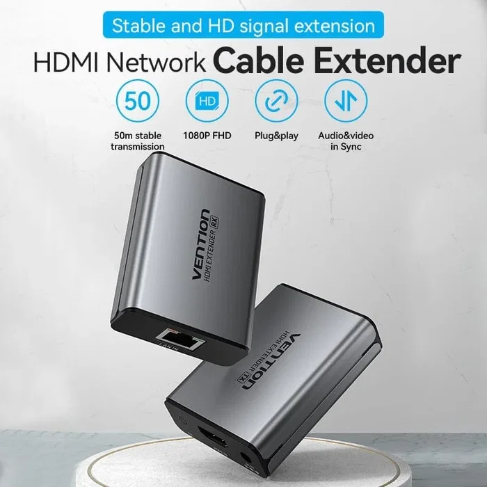 Vention Adaptador Transmisor de Vídeo Alámbrico HDMI a RJ45 AKGH0-EU Gris Vention Adaptador Transmisor de Vídeo Alámbrico HDMI a RJ45 AKGH0-EU Gris
