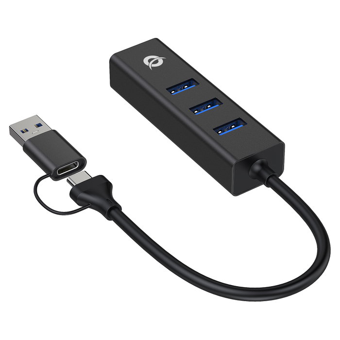 Conceptronic Adaptador USB a Gigabit Ethernet con Hub USB 3.0 y Convertidor USB-C