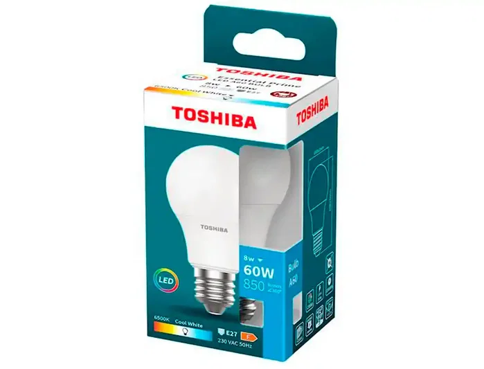 Toshiba Essential Bombilla LED A60 E27 8W 6500K