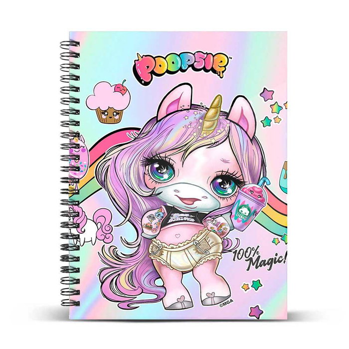 Poopsie Slime Surprise Libreta Shine Magic, Cuaderno Tapa Dura con Espiral, 100 Hojas en Blanco, Colección Slime Surprise, Color Rosa, 19 x 15.5 cm Poopsie Slime Surprise Libreta Shine Magic, Cuaderno Tapa Dura con Espiral, 100 Hojas en Blanco, Colección Slime Surprise, Color Rosa, 19 x 15.5 cm