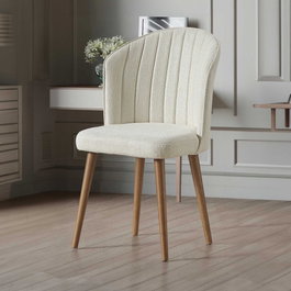 Hanah Home Sillas Crema y Nogal | Conjunto de 2 Sillas de Comedor Elegantes de MDF con Patas de Madera