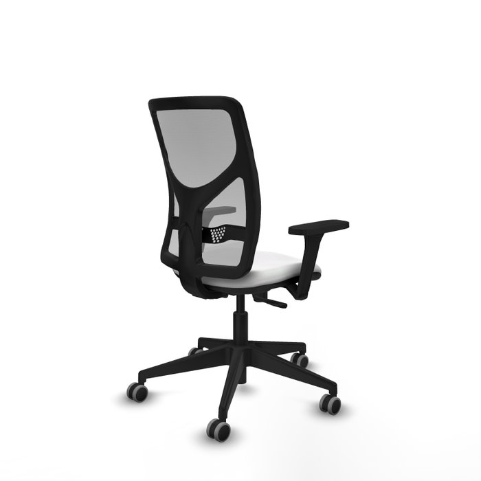 PIQUERAS Y CRESPO Silla de oficina Motilla, Mecanismo Sincro, Brazos 3D, Blanco/Gris