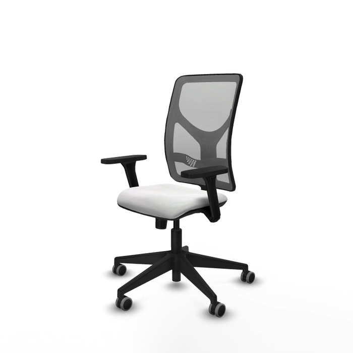 PIQUERAS Y CRESPO Silla de oficina Motilla, Mecanismo Sincro, Brazos 3D, Blanco/Gris