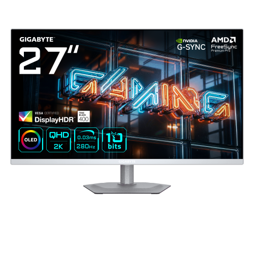 Gigabyte MO27Q2A ICE Monitor Gaming QD-OLED 27 pulg QHD 280Hz Blanco Gigabyte MO27Q2A ICE Monitor Gaming QD-OLED 27 pulg QHD 280Hz Blanco