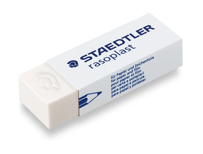 Staedtler 526 B20 Goma de borrar para papel y poliéster, Blanca, 69x22x12 mm