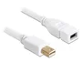 DeLOCK 83144 Cable DisplayPort a Mini DisplayPort 2 m, Conectores Macho/Hembra, Chapado en Oro, Color Blanco, UTP Cat5e