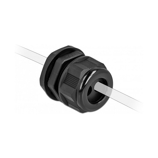 DeLOCK Prensaestopas PG21 para cable redondo con dos entradas, Negro (2 piezas) DeLOCK Prensaestopas PG21 para cable redondo con dos entradas, Negro (2 piezas)