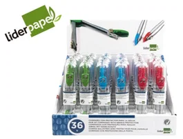 Liderpapel Compás Sencillo con Protector de Punta y Mina de 2 mm, Colores Surtidos en Estuche Transparente