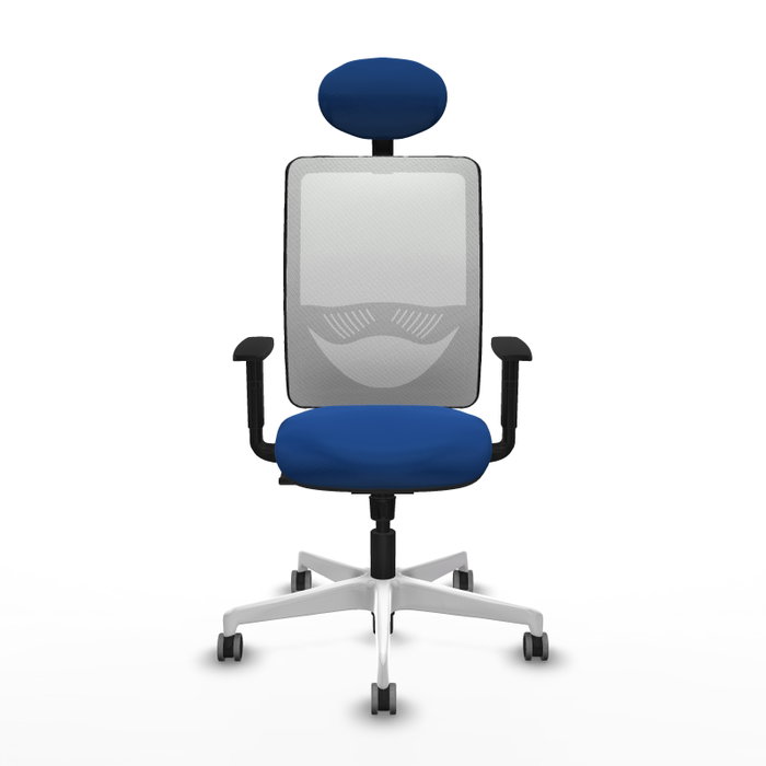 PIQUERAS Y CRESPO Silla de oficina Zulema con mecanismo Sincro, Azul y Blanco