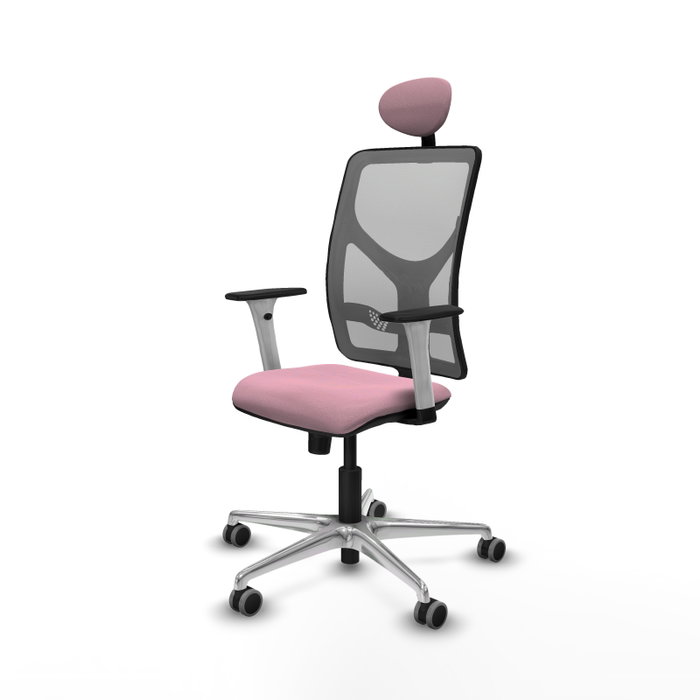 PIQUERAS Y CRESPO Silla de oficina Motilla con mecanismo Sincro, Rosa y Gris
