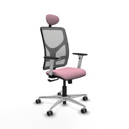 PIQUERAS Y CRESPO Silla de oficina Motilla con mecanismo Sincro, Rosa y Gris