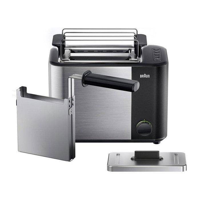 Braun HT 5015 BK Tostadora 2 Rebanadas Negro Acero Inoxidable 1000W Descongelar Recalentar Braun HT 5015 BK Tostadora 2 Rebanadas Negro Acero Inoxidable 1000W Descongelar Recalentar