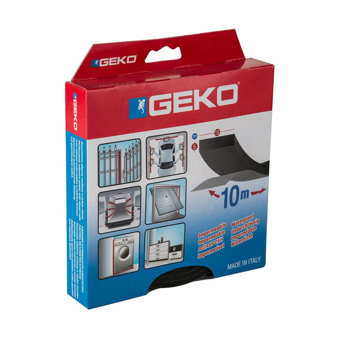 Geko Junta autoadhesiva aislante e impermeable negra 15 mm x 10 m