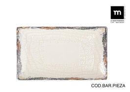 La Mediterranea Fuente Rectangular Albus Elite Brillo 25x15cm