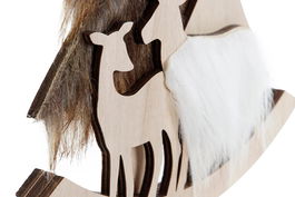 DKD Home Decor Decoración Navidad Alpina Blanco Marron Madera 2 x 22.5 x 18 cm (12 Unidades)