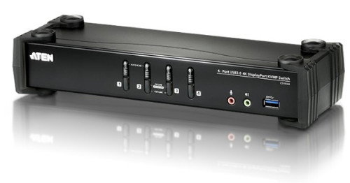 ATEN CS1924 Switch KVM DisplayPort 4 Puertos 4K UHD USB 3.2 Gen 1 Negro