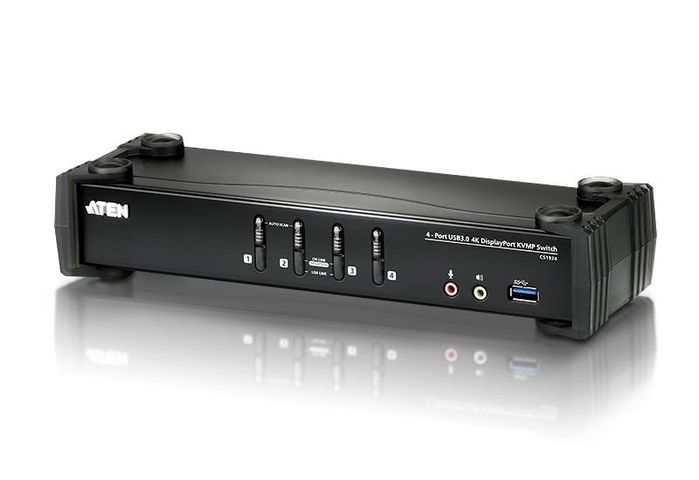 ATEN CS1924 Switch KVM DisplayPort 4 Puertos 4K UHD USB 3.2 Gen 1 Negro