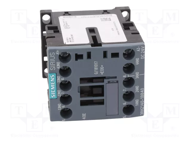 Siemens 3RH21401BB40 Contactor Auxiliar 4S 24VDC S00 Conexión por Tornillo