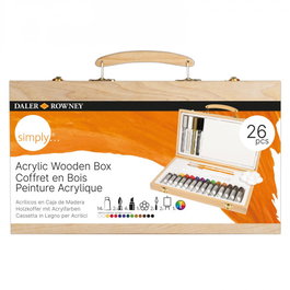DALER ROWNEY Set de Pintura Acrílica Simply en Caja de Madera