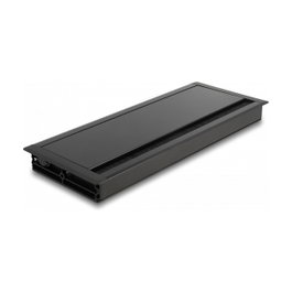 DeLOCK Pasacables para montaje en mesa con cepillo 300 x 120 x 28 mm Negro