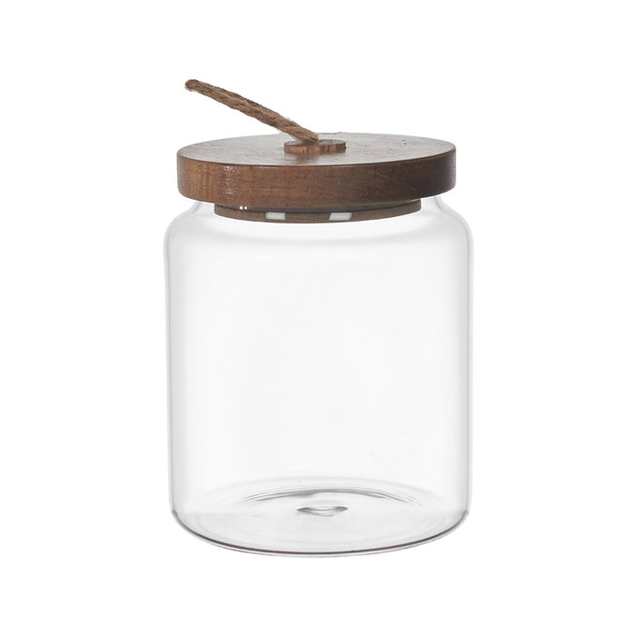 Home Deco Factory Bote Vidrio Tapa Acacia Cocooning 13 cm altura 10 cm diámetro - 55 cl Home Deco Factory Bote Vidrio Tapa Acacia Cocooning 13 cm altura 10 cm diámetro - 55 cl
