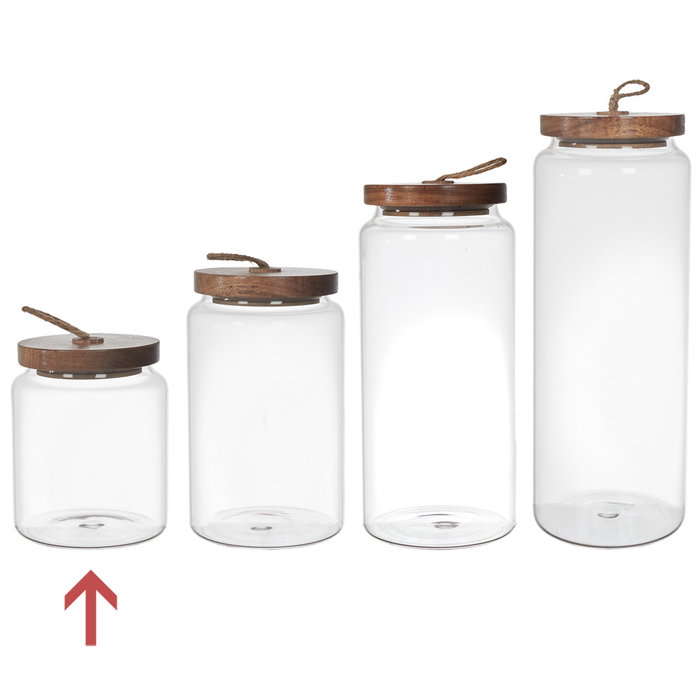 Home Deco Factory Bote Vidrio Tapa Acacia Cocooning 13 cm altura 10 cm diámetro - 55 cl Home Deco Factory Bote Vidrio Tapa Acacia Cocooning 13 cm altura 10 cm diámetro - 55 cl