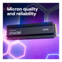 Crucial CT1000P510SSD5 P510 NVMe SSD Gen5 M.2 2280 1TB con Disipador - PCIe 5.0, Lectura 11000 MB/s