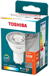 TOSHIBA LED Essential GU10 4.5W 2700K - Bombilla LED Spot Dicroica Warm White
