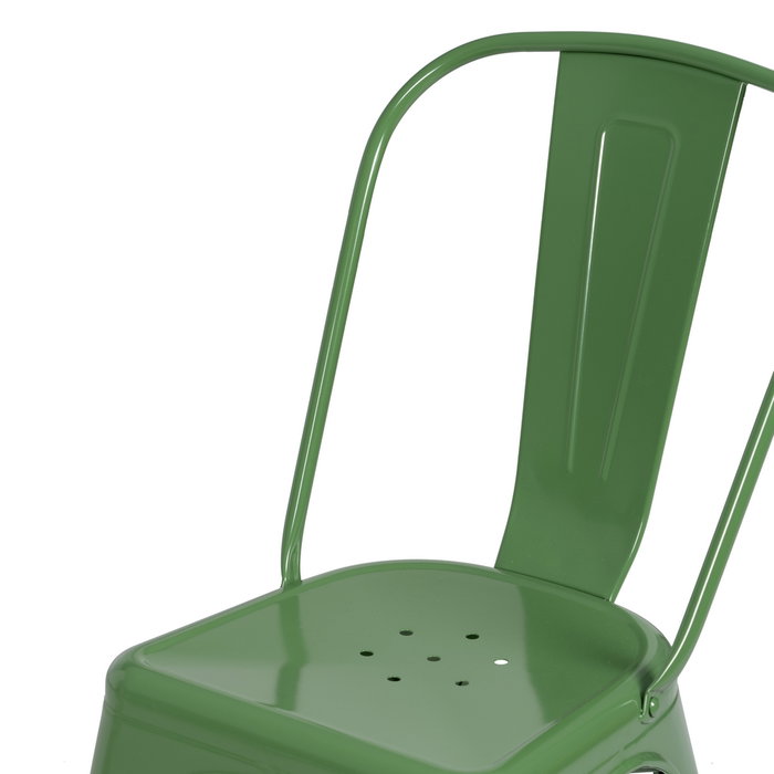 Silla Apilable Verde Metal Dallas 45 X 52,50 X 85 cm (Set de 4)